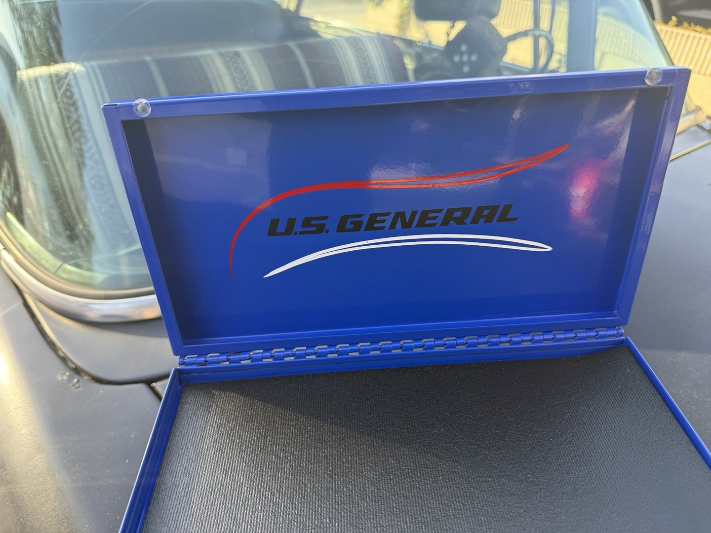 Blue Dodgers toolbox, view 4