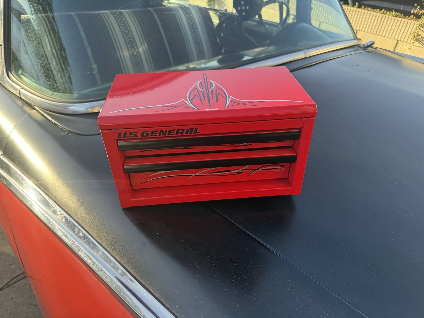 Red · black & silver custom toolbox